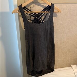 Lululemon Women's Black Strappy Top with Built in Bra
